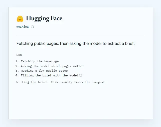Run log while the brief is still writing